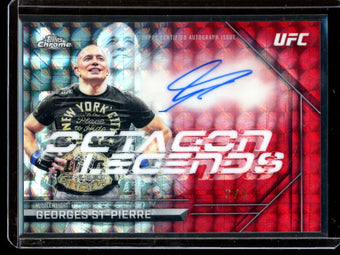 compare product 2026 Topps Chrome George St-Pierre Octagon Legends Red Refractor Autograph /5