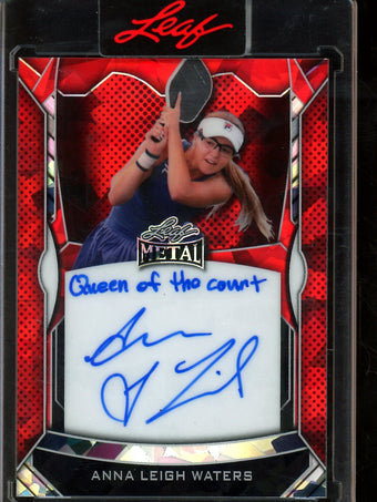 compare product 2025 Leaf Metal Anna Leigh Waters Red Cracked Ice Autograph /25 Inscribed