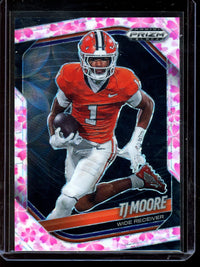 2025 Panini Prizm Black TJ Moore Cherry Blossom /20 Clemson
