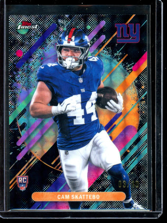 compare product 2025 Topps Finest Cam Skattebo Rare Black Geometric Rookie /10 Giants