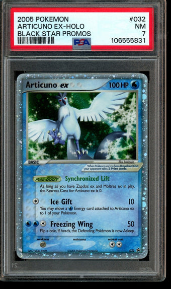 compare product 2005 Pokemon Black Star Promos Articuno Holo 032 PSA 7