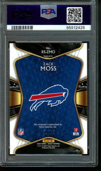 2020 Panini Select Zack Moss Rookie Signature Maroon /60 PSA 10 Bills