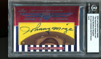 compare product 2010 Leaf Sports Icons Johnny Mize / Enos Slaughter Dual Autograph BGS Authentic 3/9