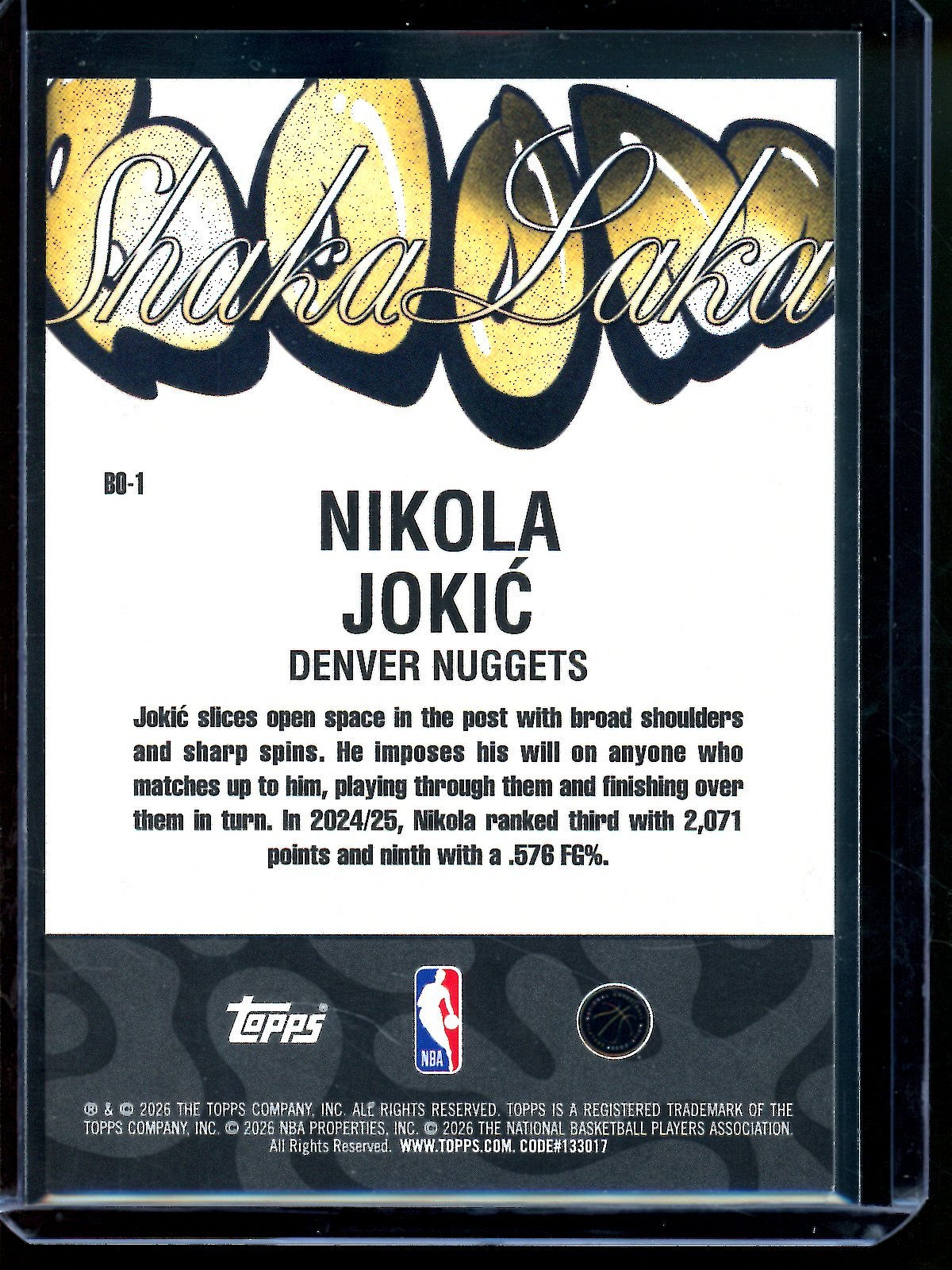 2026 Topps Hoops Nikola Jokic Boom Shaka Laka SP Nuggets