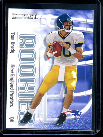 compare product 2000 Fleer Impact Tom Brady Rookie Card Patriots