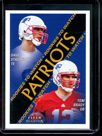 compare product 2000 Fleer Tradition Tom Brady Rookies to Watch Patriots