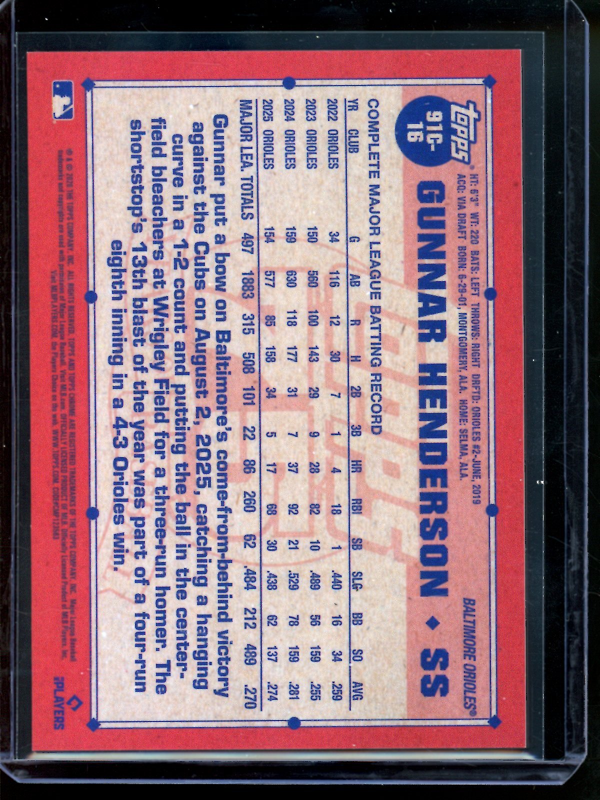2026 Topps Chrome Gunnar Henderson Mojo Gold /50 Orioles