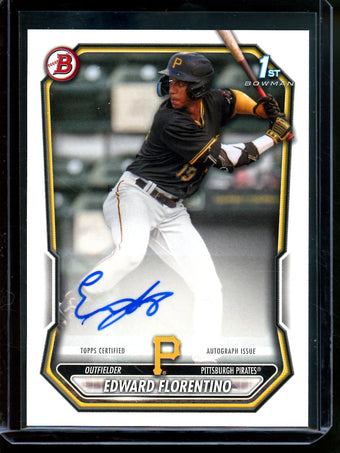 compare product 2026 Bowman Edward Florentino 1st Autograph Paper Pirates