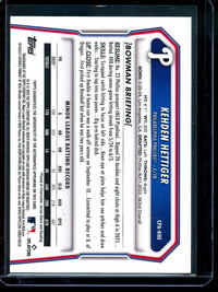 2026 Bowman Chrome Kehden Hettiger 1st Lava Autograph Gold /50 Phillies
