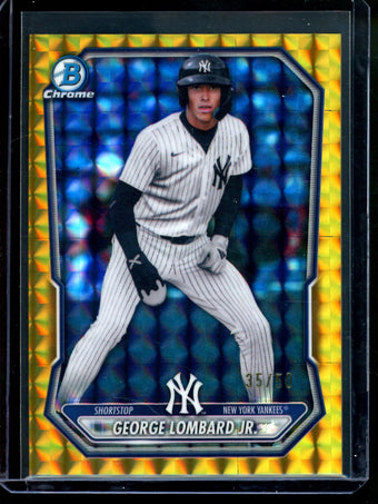 compare product 2026 Bowman Chrome George Lombard Jr Gold Geometric Refractor /50 Yankees