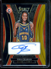2025 Panini Select Tina Charles Draft Selections Autograph /5 Conneticut