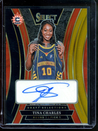 compare product 2025 Panini Select Tina Charles Draft Selections Autograph /5 Conneticut