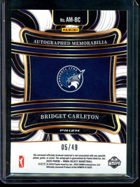 2025 Panini Select Bridget Carleton Blue Patch Autograph /49 Lynx