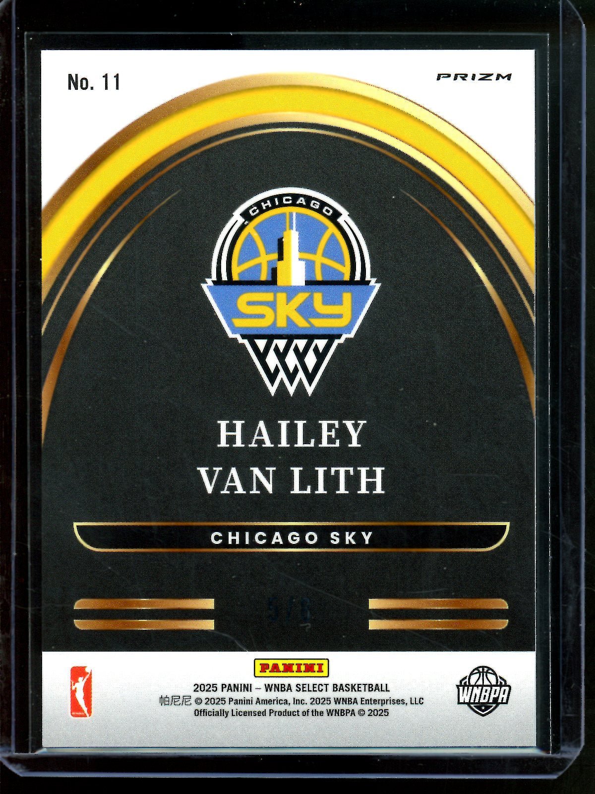 2025 Panini Select Hailey Van Lith Rookie Future /8 Sky
