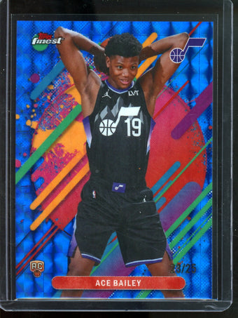 compare product 2026 Topps Finest Ace Bailey Blue Rookie Rare /25 Jazz