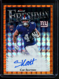 2025 Topps Finest Cam Skattebo Freshman Orange Rookie Geometric Autograph /25 Giants