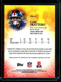 2025 Topps Finest Cam Skattebo Freshman Orange Rookie Geometric Autograph /25 Giants