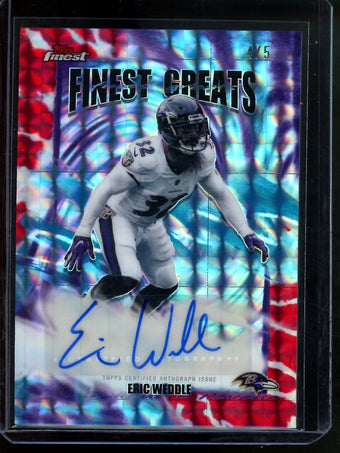 compare product 2025 Topps Finest Eric Weddle Finest Greats Autograph Red Geometric /5 Ravens