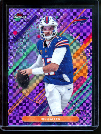 compare product 2025 Topps Finest Josh Allen Purple /75 Bills