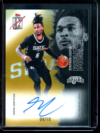 compare product 2026 Topps Signature Class Stephon Castle Veteran Class Gold Autograph Refractor /10 Spurs