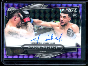 compare product 2026 Topps Chrome Marquel Mederos Purple Rookie Geometric Autograph /10