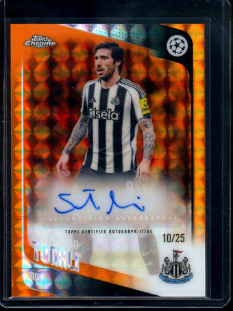 compare product 2026 Topps Chrome Sandro Tonali Orange Geometric Autograph /25 Newcastle United