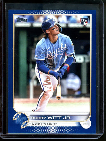 compare product 2022 Topps Flagship Bobby Witt Jr Royal Blue Rookie Royals