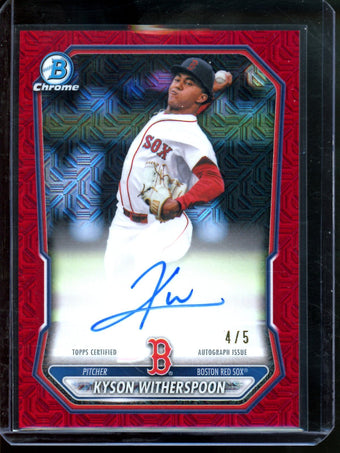 compare product 2026 Bowman Chrome Kyson Witherspoon Red Mojo Autograph /5 Red Sox