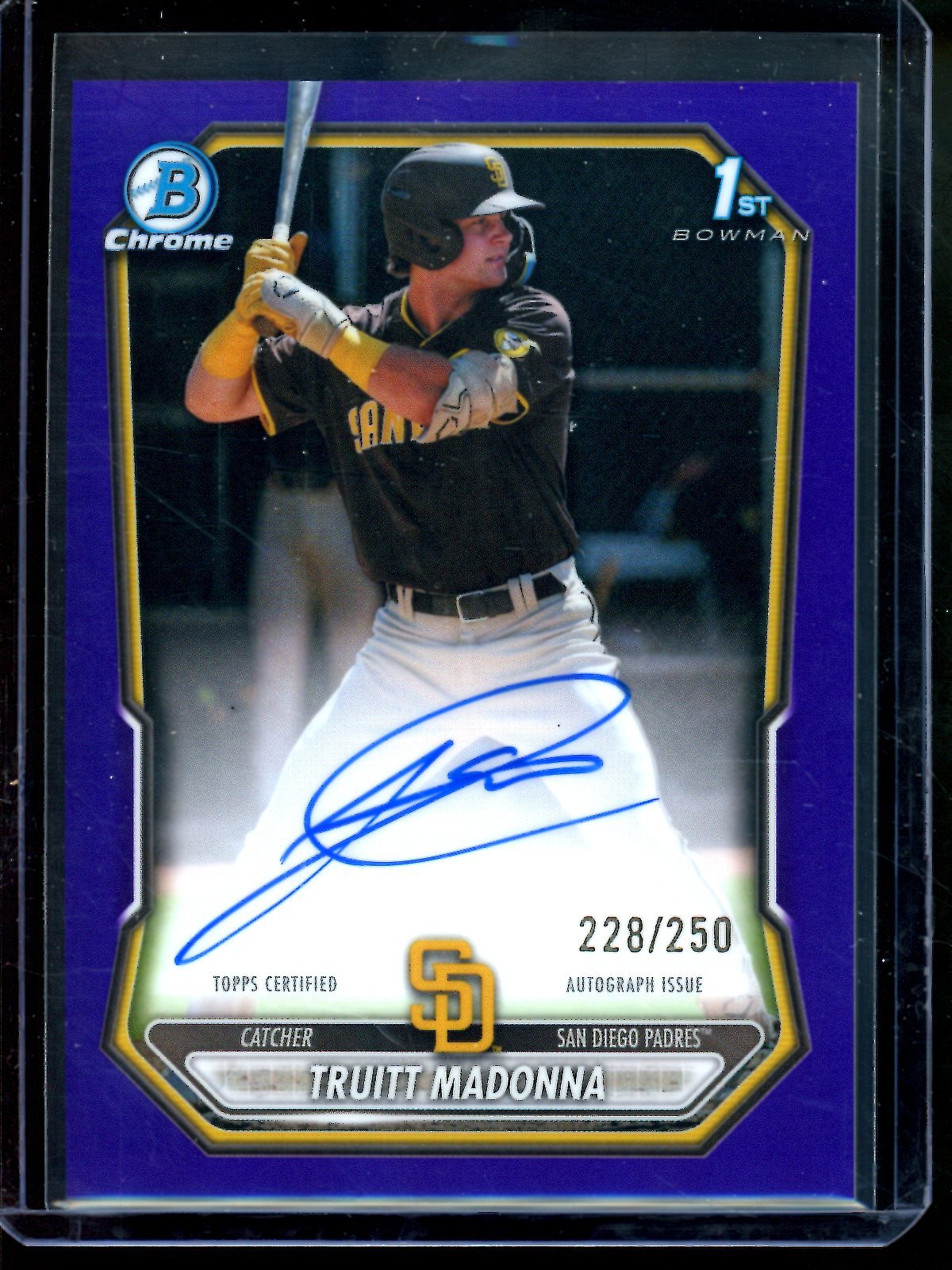2026 Bowman Chrome Truitt Madonna 1st Purple Autograph /250 Padres