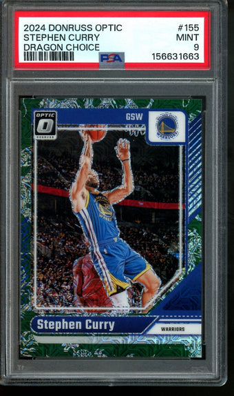 compare product 2024 Panini Optic Stephen Curry Dragon Choice SP PSA 9 Warriors