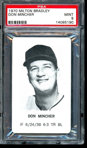 compare product 1970 Milton Bradley Don Mincher PSA 9