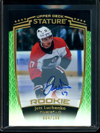 compare product 2025 Upper Deck Stature Jett Luchanko Rookie Autograph /199 Flyers