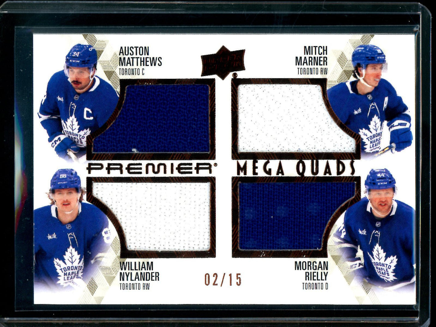 2025 Upper Deck Premier Matthews / Marner / Nylander / Rielly Mega Quads Relic /15 Maple Leafs