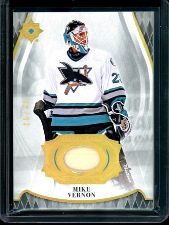 compare product 2024 Upper Deck Ultimate Collection Mike Vernon Planks Wood Relic /49 Sharks