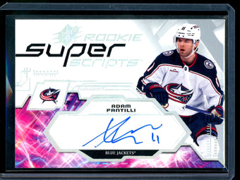 compare product 2023 Upper Deck SPX Adam Fantilli Rookie Super Scripts Autograph Blue Jackets