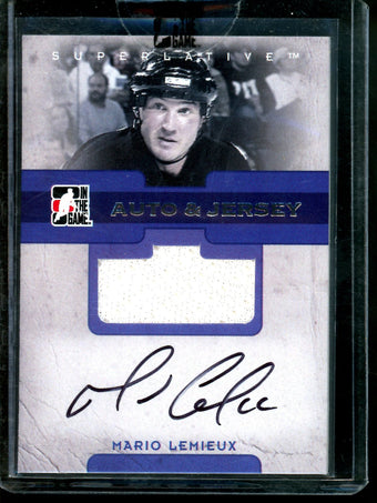 compare product 2008 In The Game Superlative Mario Lemieux Jersey Autograph Sealed 1 of 50 Penguins