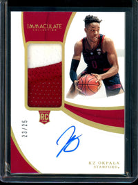 2019 Panini Immaculate KZ Okpala Rookie Patch Autograph /25 Stanford