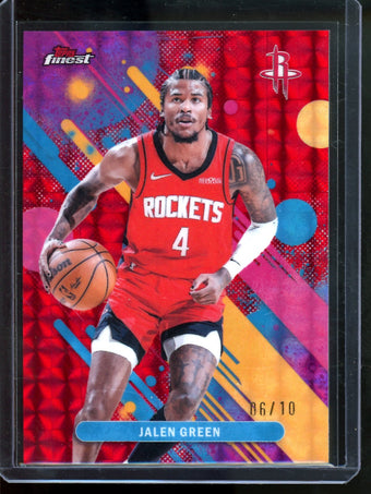 compare product 2026 Topps Finest Jalen Green Red Geometric /10 Rockets