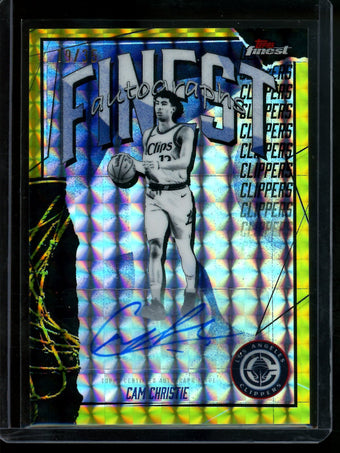 compare product 2026 Topps Finest Cam Chrisie Yellow Geometric Refractor Autograph /35 Clippers