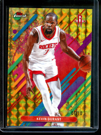 compare product 2026 Topps Finest Kevin Durant Gold Geometric Refractor /10 Rockets