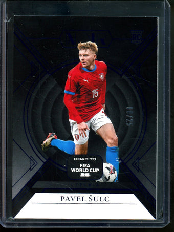 compare product 2025 Panini Noir Pavel Sulc Rookie Blue /25 Fifa World Cup Czechia
