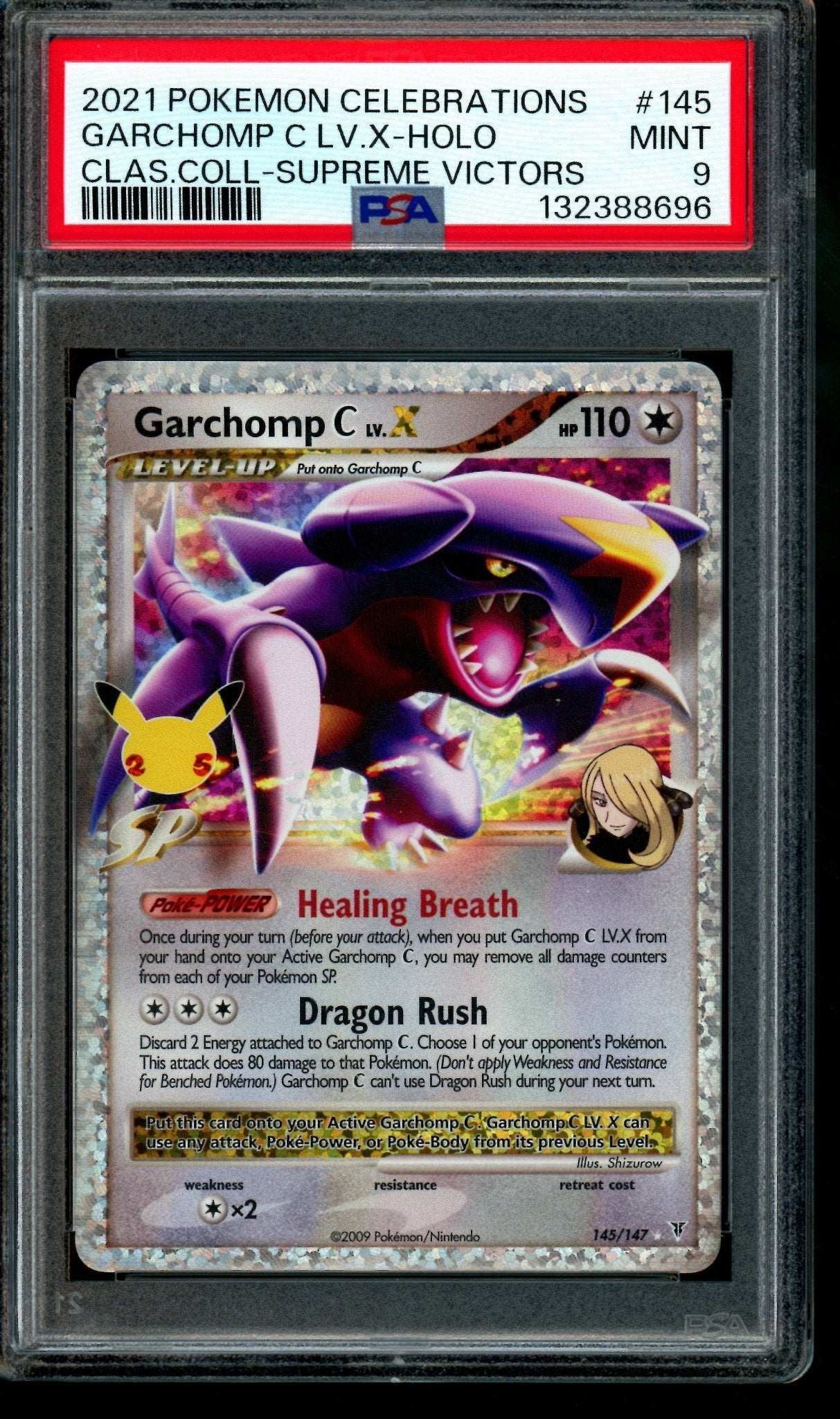 2021 Pokemon Celebrations Garchomp C LV. X Holo Classic Collection Supreme Victors #145 PSA 9