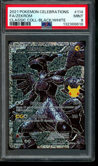 compare product 2021 Pokemon Celebrations Zekrom Classic Collection Black/White #114 PSA 9