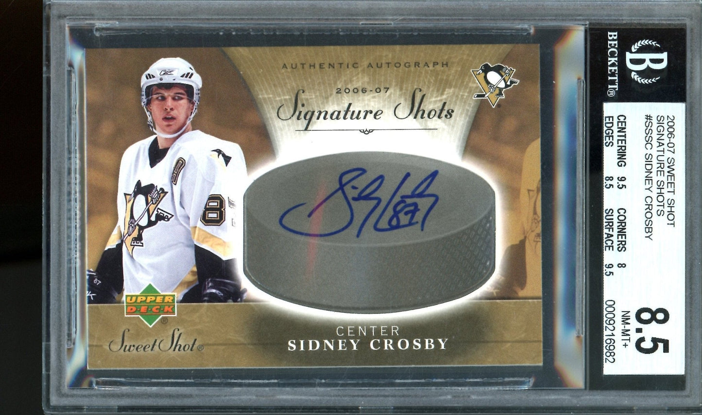 2006 Upper Deck Sweet Shot Sidney Crosby Signature Shots Autograph BGS 8.5 Penguins