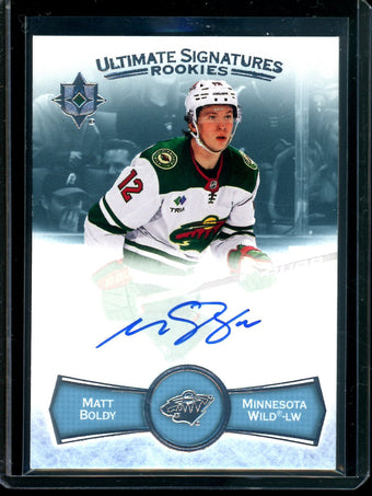 compare product 2023 Upper Deck Ultimate Matt Boldy Rookie Autograph #USR-B0 Wild