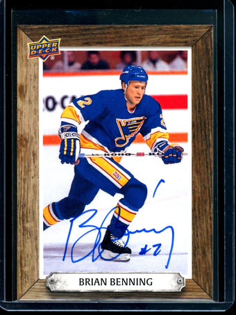 compare product 2025 Upper Deck Engrained Icons Brian Benning Beehive Signatures #BH-BN Blues