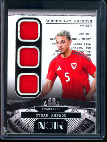 compare product 2025 Panini Noir Ethan Ampadu Screenplay Jerseys Relic /70 #SJ-EA Cymru