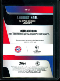 2026 Topps Chrome Lennart Karl True Gold Rookie Autograph /50 FC Bayern Munchen