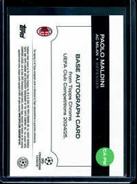 2025 Topps Chrome Paolo Maldini Purple Refractor Autograph /75 AC Milan