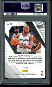 2023 Panini Phoenix Tim Duncan Fire and Ice /25 PSA 10 Spurs